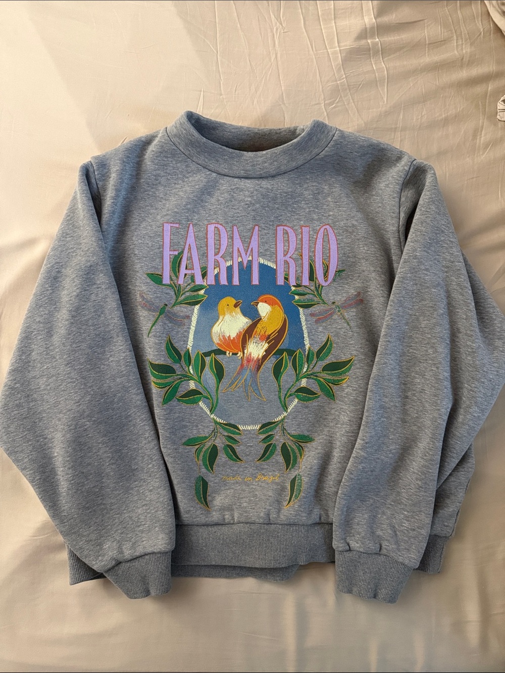 FARM RIO Gray Bird Graphic Sweatshirt - Farm Rio XS